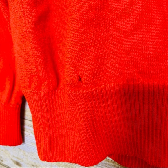 J. Lindeberg V Neck Sweater Wool Orange Medium - Picture 6 of 8